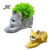 Resin Cat Planter Creative Planter, Cute Lying Flower Pot for Garden Weatherproof Sculpture Yard, Adorable Animal Plant Holder, Indoor Outdoor