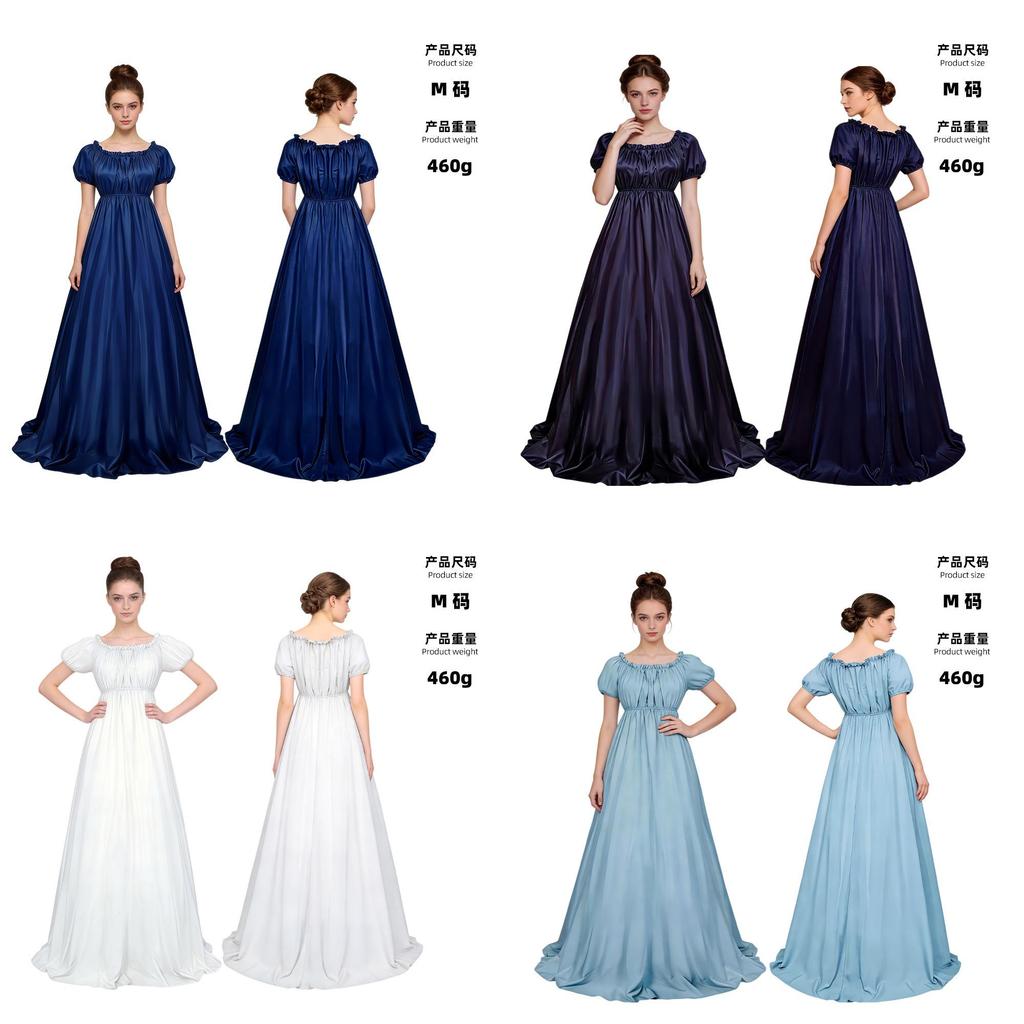 Abito da Ballo Principessa Regency con Strascico per Cosplay e Feste a Tema