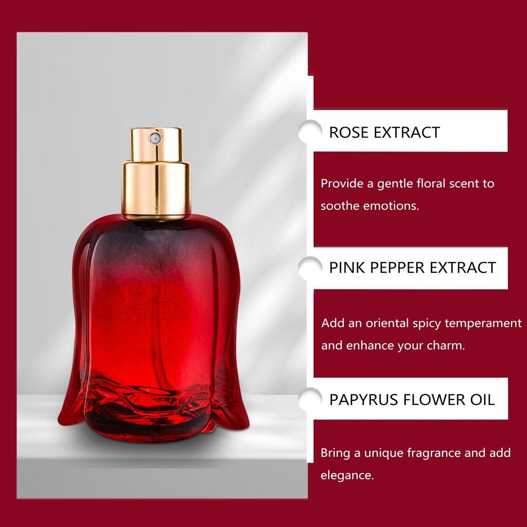 50ml Women’s Rose-Shaped Perfume Bottle Long-Lasting Floral Eau De Parfum with Romantic Scents Elegant Gift & Daily Fragrance