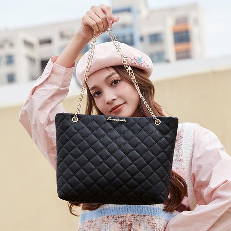 1PC PU Material Women's Shoulder Bag Tote Bag Large Capacity Casual Crossbody Bags