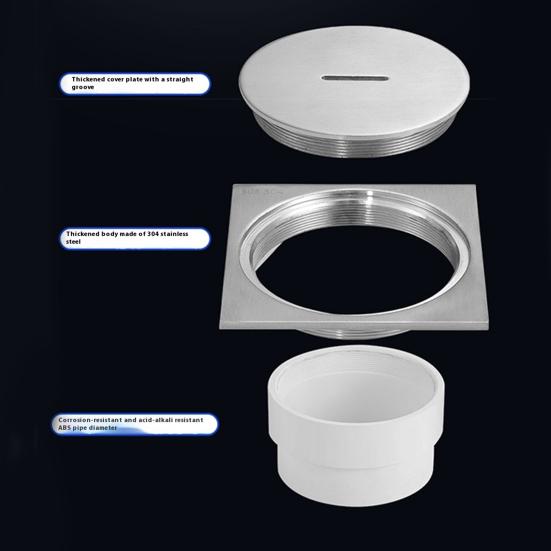 Ralo de Piso em Aço Inoxidável Design de Alto Fluxo Fácil Instalação Ralo Quadrado para Chuveiro Acessórios para Banheiro Cozinha Varanda