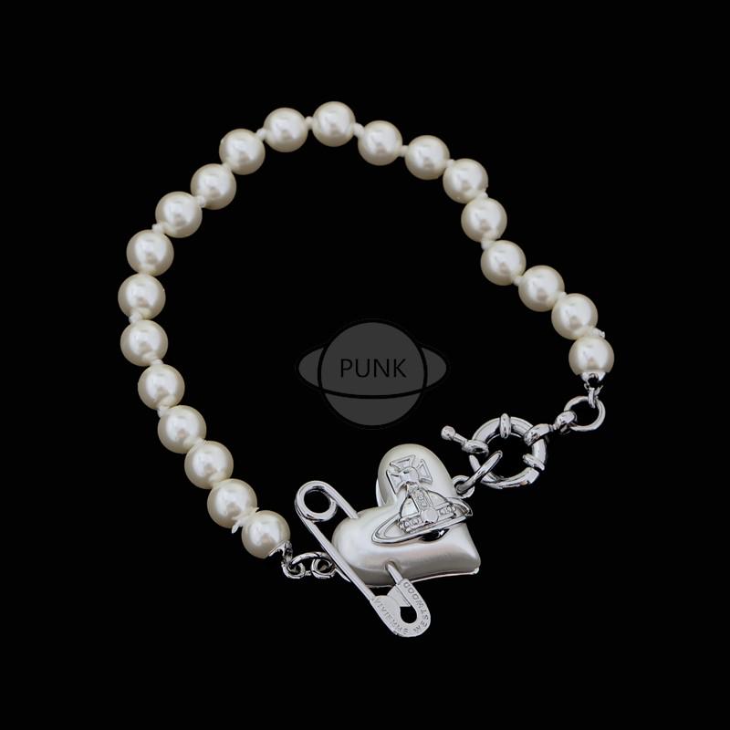 Saturn Series Resin Heart Pearl Bracelet - Elegant Celebrity-Inspired Christmas Gift