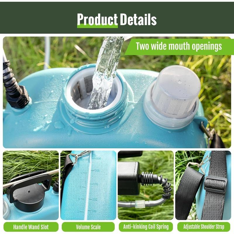 Battery Powered Sprayer 2 Gallon, Electric Weed Sprayer with 3 Adjustable Spray Pressures, Battery Indicator, Telescopic Wand and 4 Nozzles, forGarden