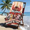 Custom Name Personalized Mighty Morphin Power Rangers Print Beach Towel, for Trip Camping Beach Party Home Decor, Birthday Gift for Family & Friends