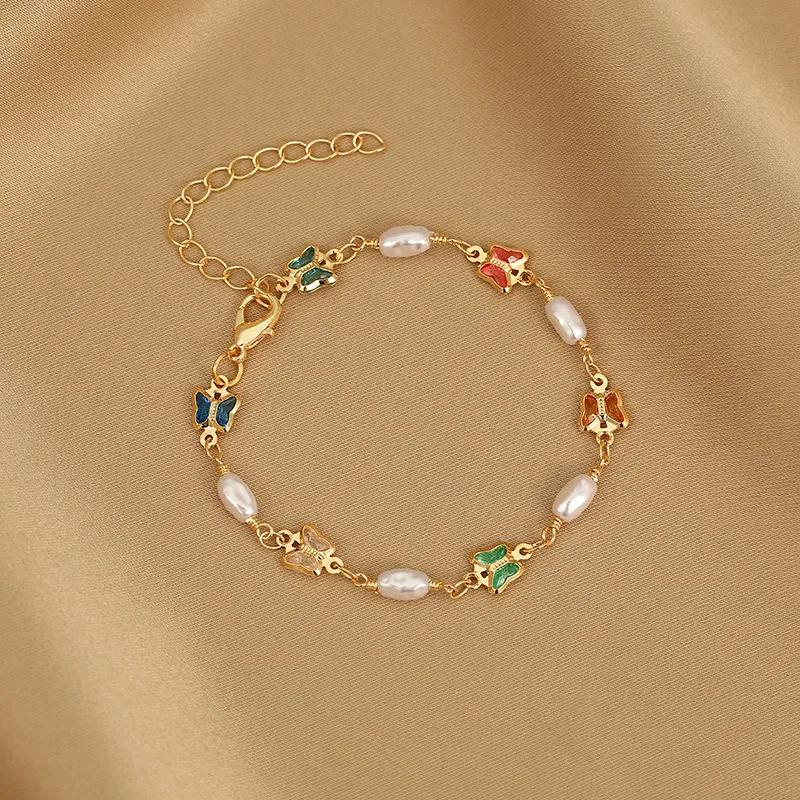 Exquisite Colorful Heart Bracelet for Women Charm Korean Crystal Zircon Metal Chain Bracelets Bangle Party Birthday Jewelry Gift