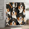 Modern Style Pet Dog Print Shower Curtain Waterproof Bath Decoration Home Decor Customizable Size Available