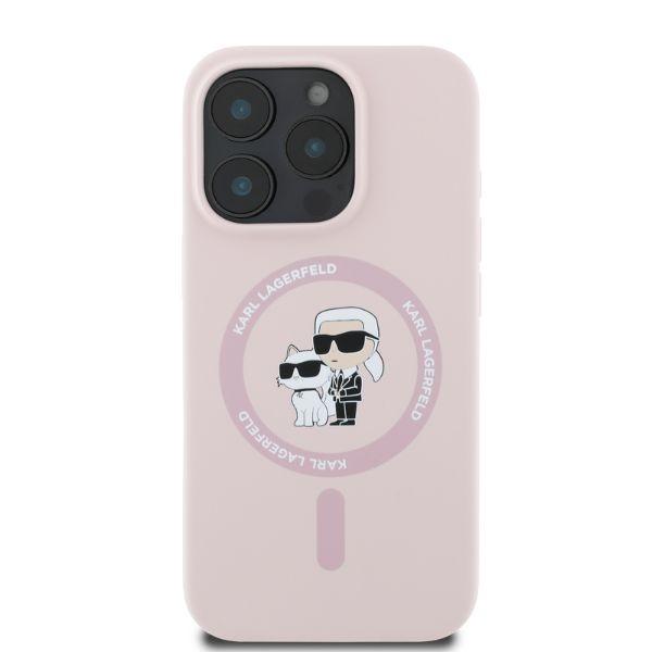 Karl Lagerfeld Klhmp16Lscmkcrhp Iphone 16 Pro 6.3 Różowy/Pink Hardcase Silicone Karl&Choupette Ring Magsafe