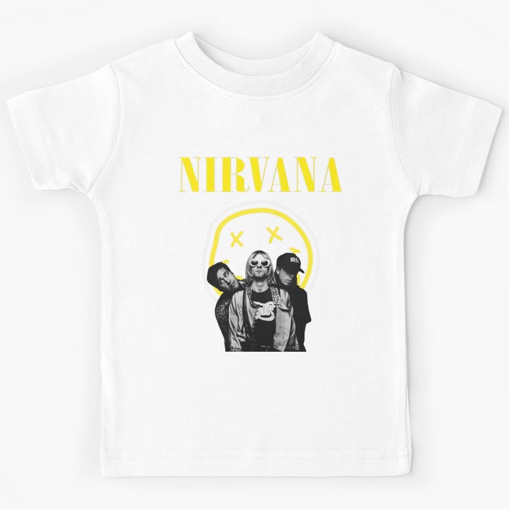 Nirvana Band Grunge Retro Yellow and Black Kids T-Shirt 140