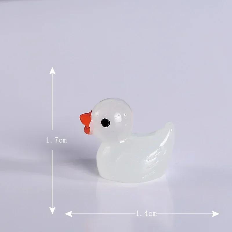 Mini Duck Glow At Night Miniature Figurines Cute Fairy Garden Decoration Luminous Swan Duck Desk Ornaments Dollhouse Crafts DIY
