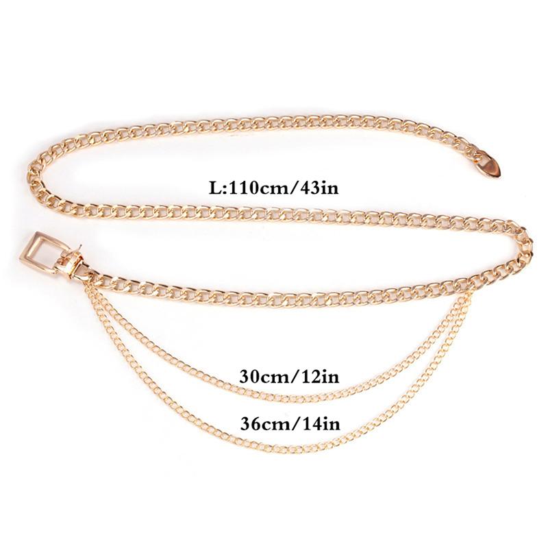 Multi Layer Metal Chain Belts For Women Waistbands Long Tassel Waist Chain Dress Jeans Belts Waistband Belts Body Chain