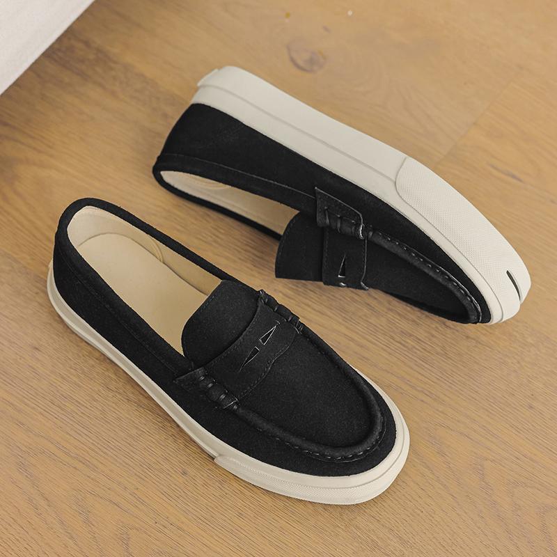 Fashion Summer Men's Casual Leather Shoes New Trend Loafers Fashion Soft Bean Shoes Low-top Men's Slip on Flats Leisure Walk Moccasins
