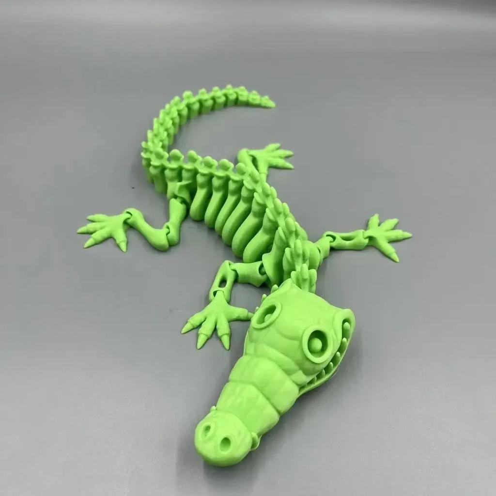 3D Printed Gem Articulated Crocodiles Rotatable 3D Crocodiles Toy Posable Joints Fidget Surprise Toy For Autismadhd# Color: A2
