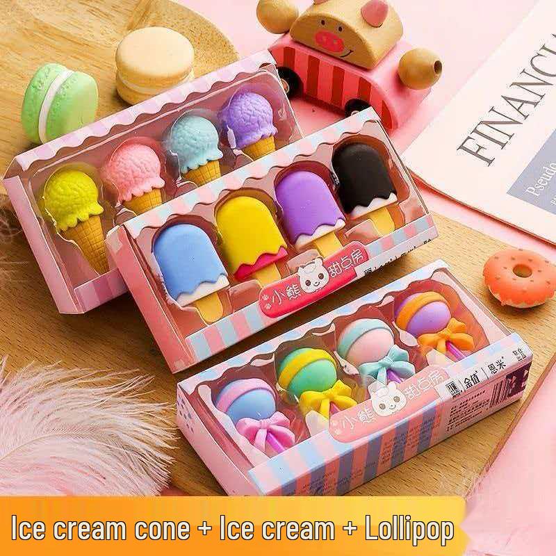 Creative Cartoon Dessert Eraser - Fun, Cute, Educational, Detachable Gift for Kindergarten and Primary Students
