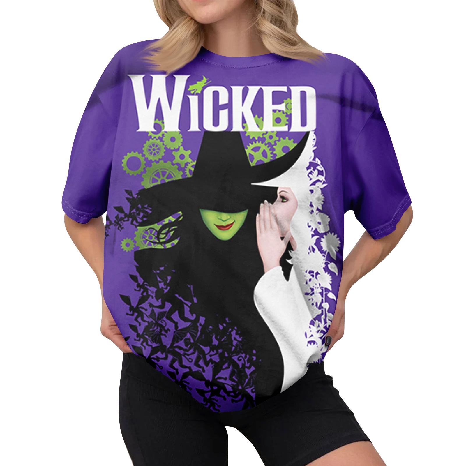 

Women s Casual Printed T-shirt Round Neck Pullover Short Sleeve Top XL фиолетовый