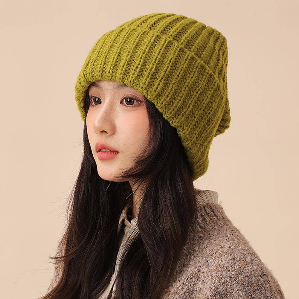 Women's Knitted Hat, Versatile For Autumn And Winter, Warm, With Ear Flaps, Loose Fit.