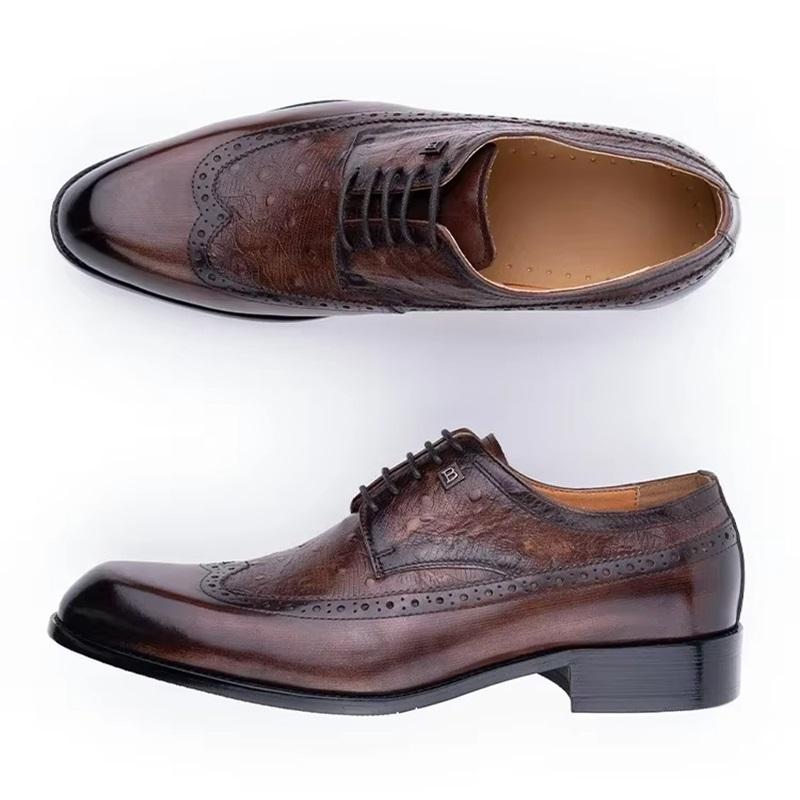 Fashion Factory Whole Handmade Men's Shoe Trend Brogue Stylish High Quality Leather Business Office Place Shoes For Men Lace Up Man Shoe