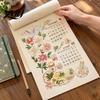 Aesthetic Wall Hanging Decor 2027 Calendar with Wind And Flower Illustrations, Hand-Painted Retro Linen Hand Painted Texture Paper, 12 Month