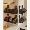 Suction Cup Wall Storage Basket with Iron Wire Frame for Kitchen Bathroom Countertop and Sink Side Storage Use