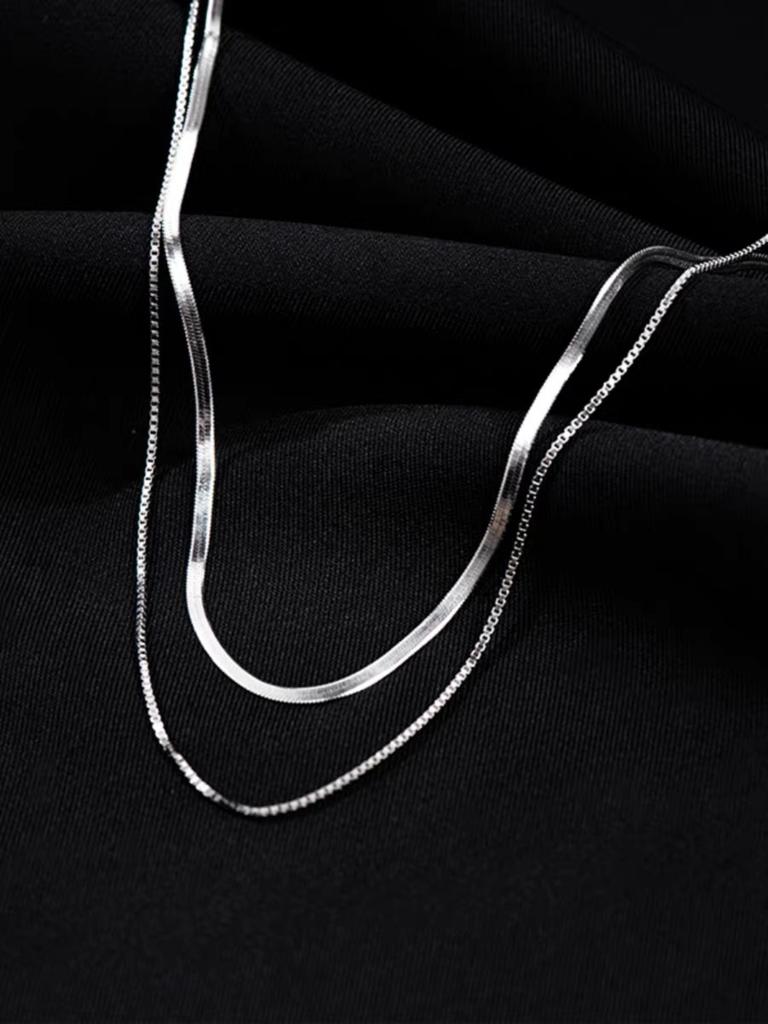 Titanium Steel Necklace Women'S O-Chain Lip Chain Plated Real Gold 18K Non-Fading Collarbone Chain Neck Chain Plain Chain