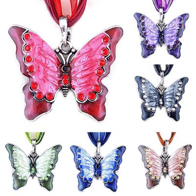 Vintage Drahokam Párty Dárek Dámský Přívěsek Motýl Šperky