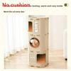 Cat Scratching Post With Multistory Cat House Made Of Polyester And Felt For Indoor Play