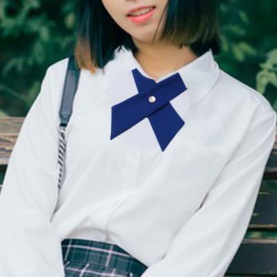 Cămașă cravată pentru femei Design de culoare solidă Închidere ușoară cu cataramă Design încrucișat Cravată pentru gât Uniforme de lucru pentru absolvire Cravată pentru studenți