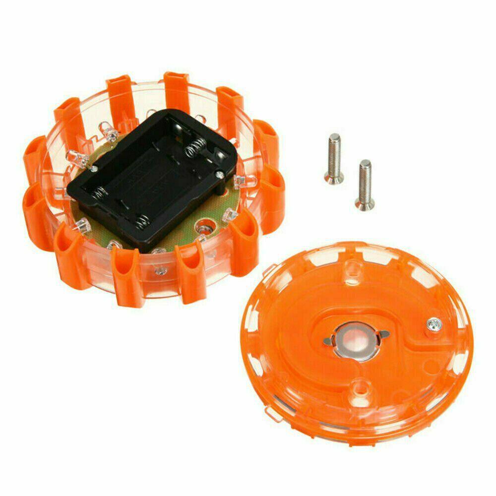 Rotating LED Warning Lights - 3pcs: Orange Car Safety & Traffic Alerts
