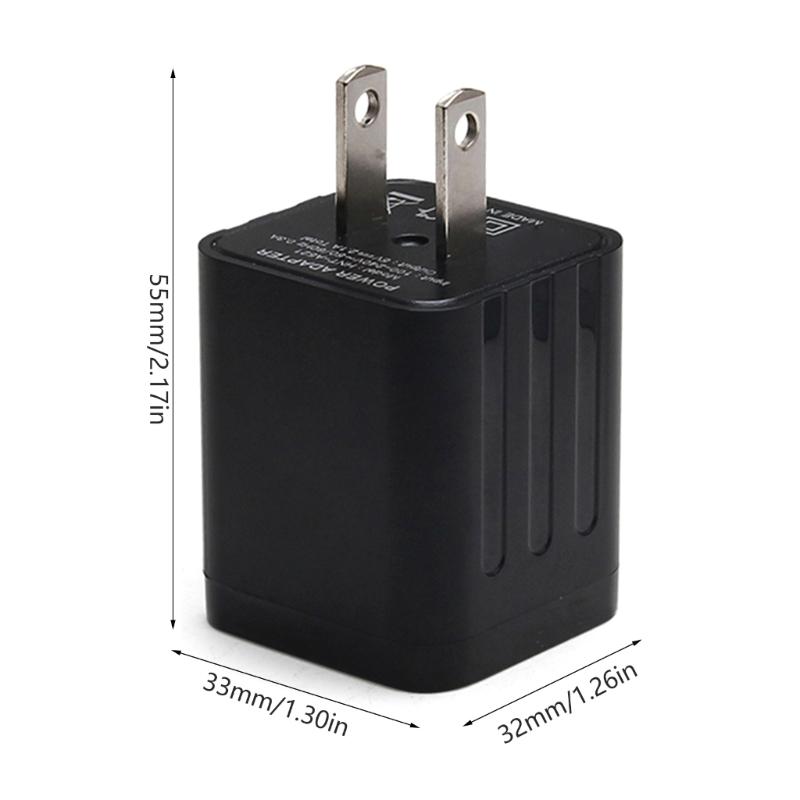 Minimalist Design Two USB Charger Portable Fast Charging Block for Use in Office, Home, or On the Go