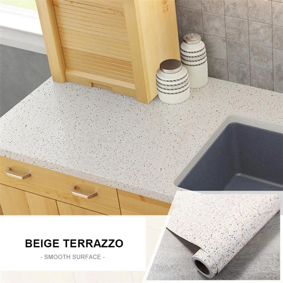 PVC Self-Adhesive White Wallpaper Waterproof Oil Resistant Sticker Marble Desktop Refurbished High Temperature Wall Paper