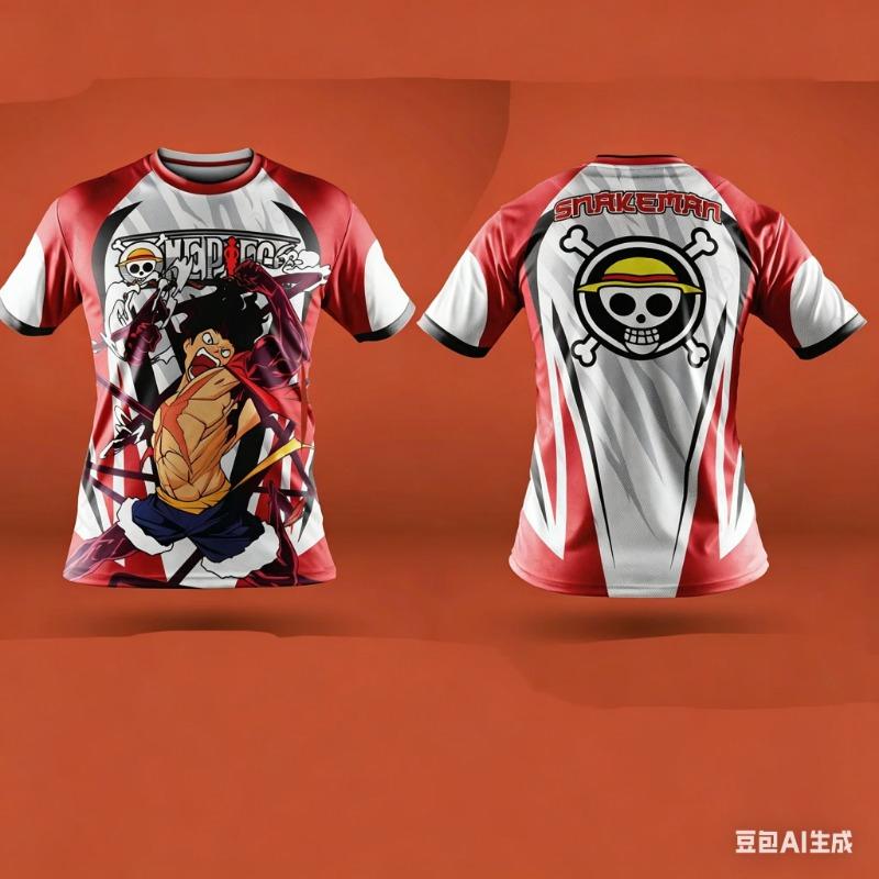 

New One Piece Luffy Graphic T Shirt Outdoor Breathable Sports XXS