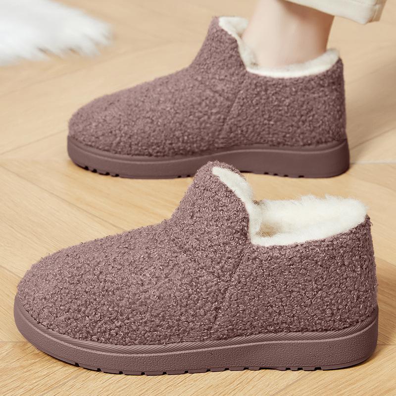 Women's winter snow boots not tired feet thick soles non-slip cold padded lining warm home outdoor travel cotton shoes