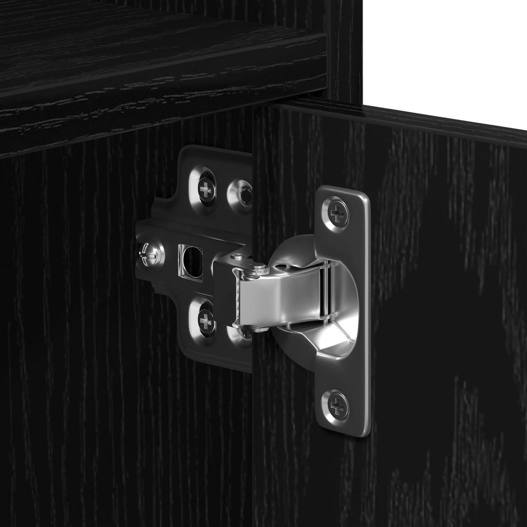 Open Storage Locker, Black Movable Storage Cabinet with Wheels, 2-tier Storage, with Double Door Storage Space, 55x40x91 Cm