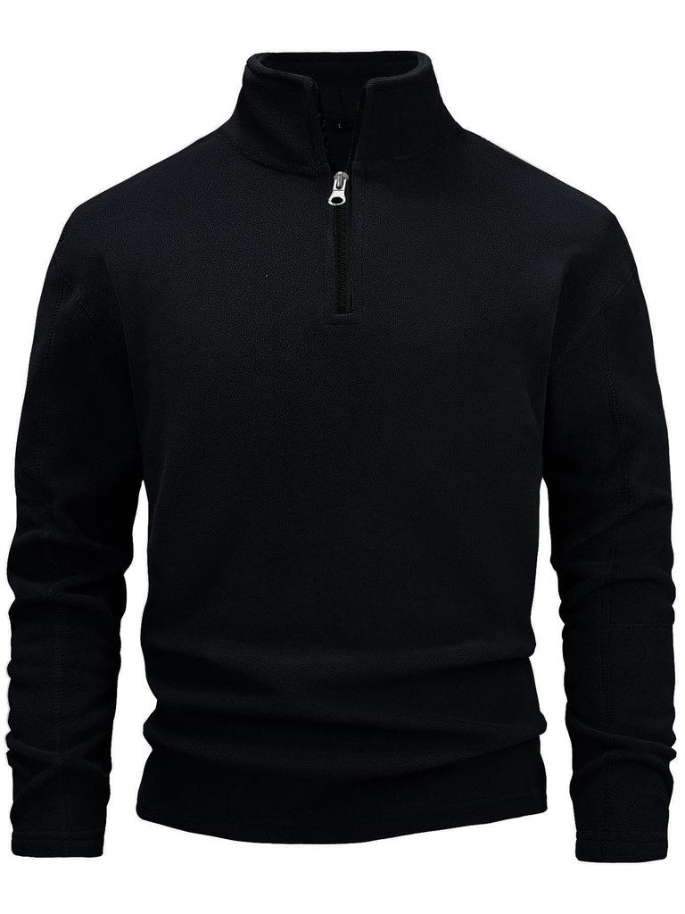 2025 Men's Trendy Stand-up Collar Half-Zip Fleece Sweatshirt for Autumn/Winter