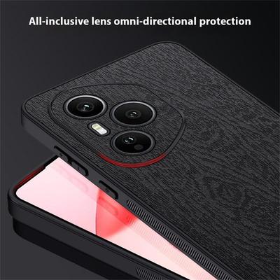 For Honor 400 Pro 5G (Global) Case Wood Texture PU Leather Coated PC TPU Phone Cover