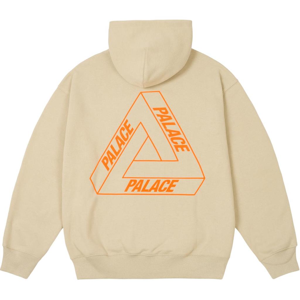 Palace Glow Tri-Ferg Hood Stoney Grey Unisex Tops P27CS173
