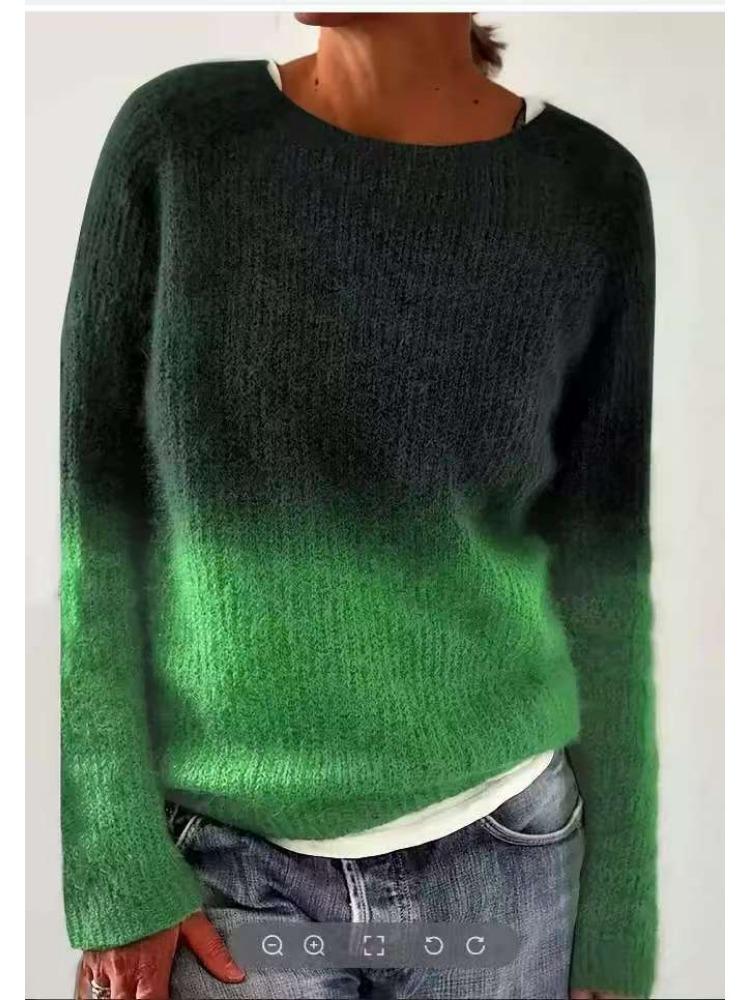 Γυναικείο Πουλόβερ Μακρυμάνικο με Στρογγυλή Λαιμόκοψη, Χρωματικούς Μπλοκ, Άνετη Γραμμή, Μοντέρνο Πλεκτό Πουλόβερ, Πολυτελής Άνετη Εφαρμογή, Κολακευτική και Ευέλικτη Μπλούζα