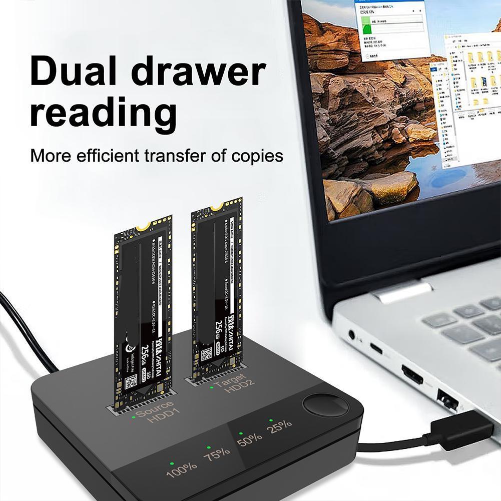 

USB 3.1 M.2 SATA с двумя отсеками NGFF SSD-накопитель Док-станция Reader 2023 Автономный диск M.2 Tray Do V3P4