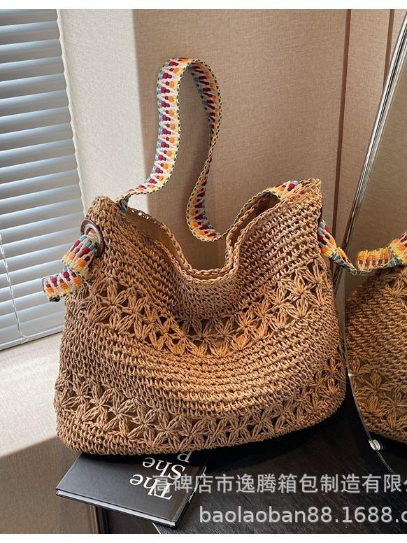 Shoulder Tote Bag Woven Beach Bag Bag Women's Large-capacity Vacation Straw Seaside Versatile New Model