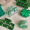 Shamrock Hair Clip For StPatricks Day Slip Resistant Acrylic Hair Claw Clip For Women Girl And Kids Festival Event