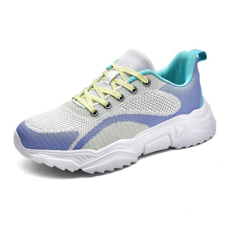 

Женские легкие дышащие повседневные туфли из хлопчатобумажной ткани Fly-woven 41 синий/белый