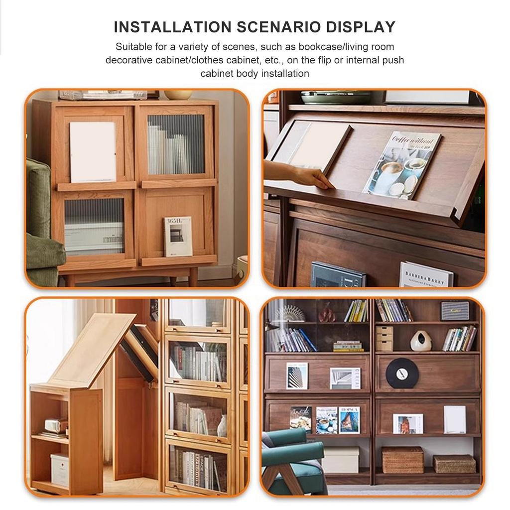 Easy Installion Designs Cabinet Door Hinges Set for Bookshelves with Adjustable and Safety Lock Daily Casual Use