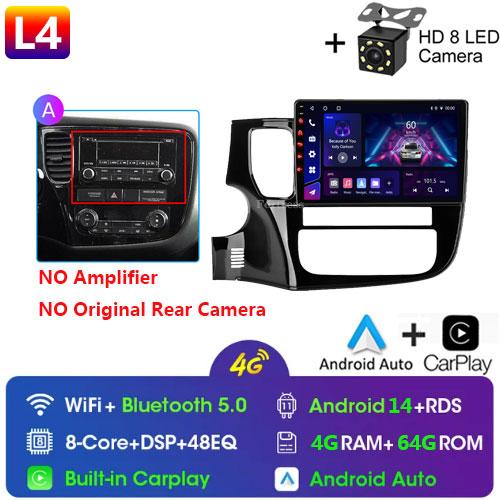 Android 14 For Mitsubishi Outlander 3 GF0W GG0W 2012-2018 Stereo Car Radio Multimedia Video Player GPS AI Voice CarPlay