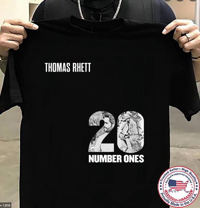 Thomas Rhett 20 Number Ones Black Cotton T Shirt Size S-5XL Unisex T-Shirt XXXXL