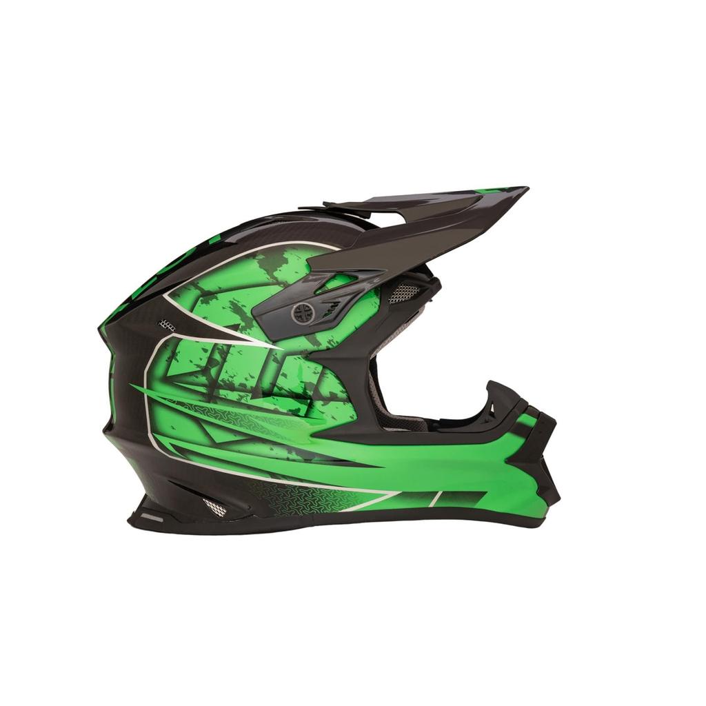 ZEALOT Mud Jumper 2 Helmet Carbon Hybrid Standard Graphic Green L Size Off-Road 59-60cm MJC0015/L