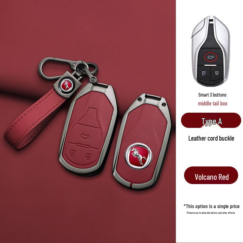 Hanteng X7/X5/X7s Key Case: Metal Shell Car Remote Bag with Men's Buckle