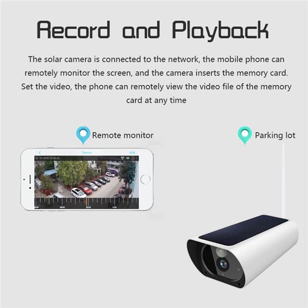 Solar WiFi IP Camera 1080P HD Outdoor Charging Battery Wireless Security  Camera PIR Motion Detection Bullet Surveillance CCTV