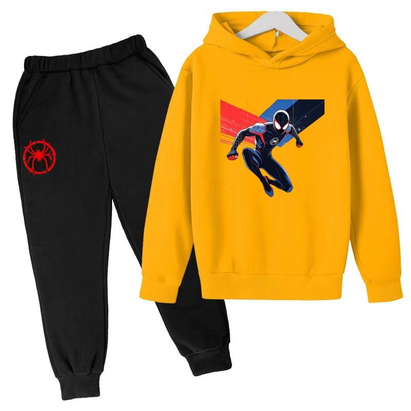 Roupas Infantis Inverno Primavera Moletons com Capuz Masculinos para Meninos (3-13 Anos)Conjuntos Esportivos de Anime Roupas Infantis Blusas+Calças