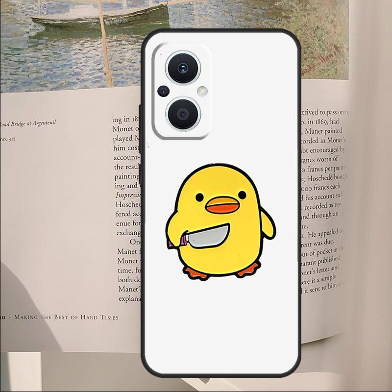 Cartoon Duck Knife Cover For OPPO Reno 7 8 Lite 11F 12F 13F 14F 10 11 12 13 14 Pro OPPO Find X6 X5 X8 Pro Case