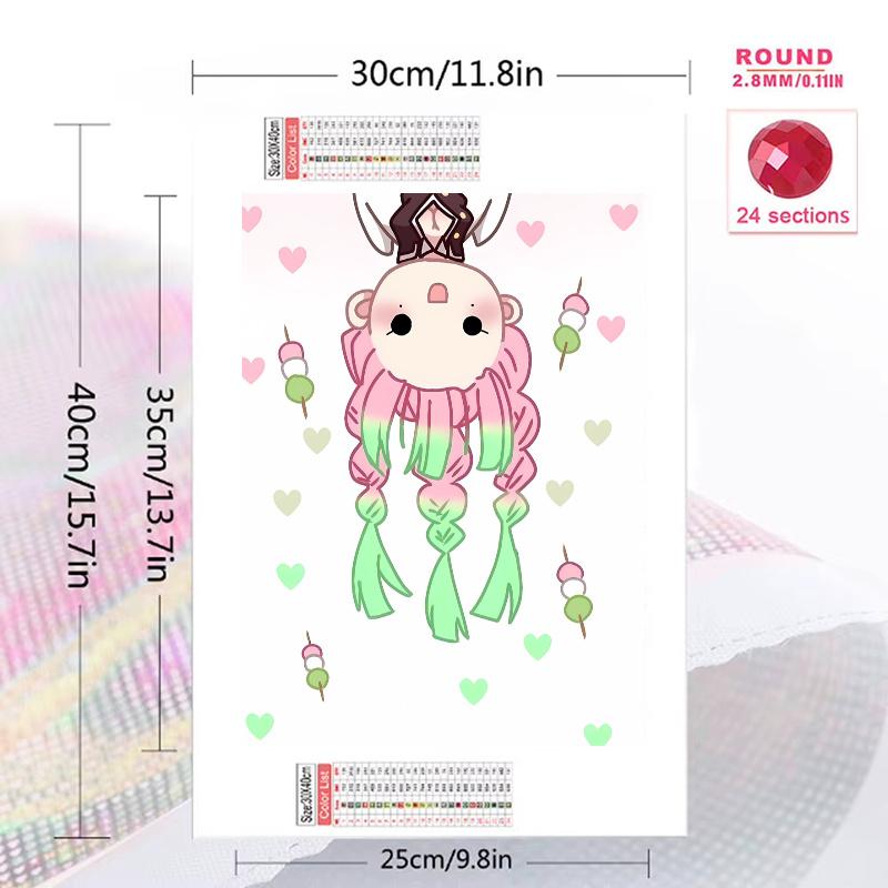 Demon Slayer 100% Round Full Drill 5D DIY Diamond Painting Embroidery Cross Stitch Rhinestone Decor