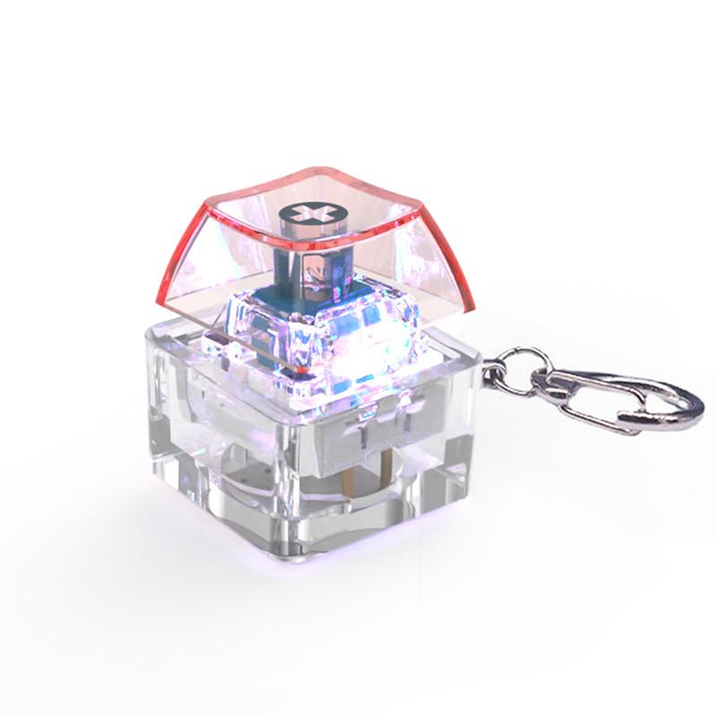 Mechanical Switch Keychain With Led Light Keyboard Key Chain Fidget Toy Keycap Stress Relief Novelty Toys Fidget Button Keyring